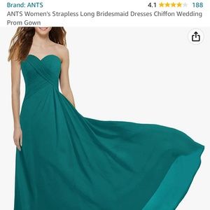 Plus size Women's Strapless Long Bridesmaid Chiffon